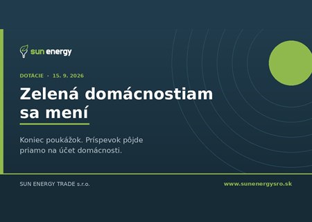 Zelená domácnostiam sa mení – koniec poukážok, príspevok pôjde priamo na účet domácnosti